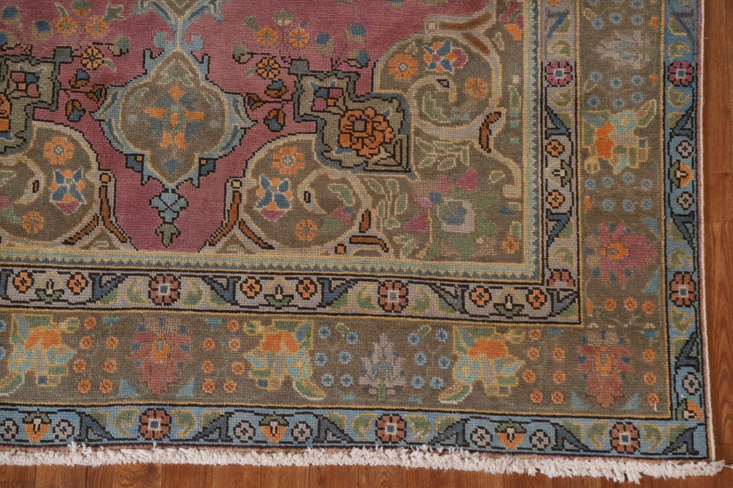 Distressed Over-Dyed Tabriz Persian Area Rug 7x9