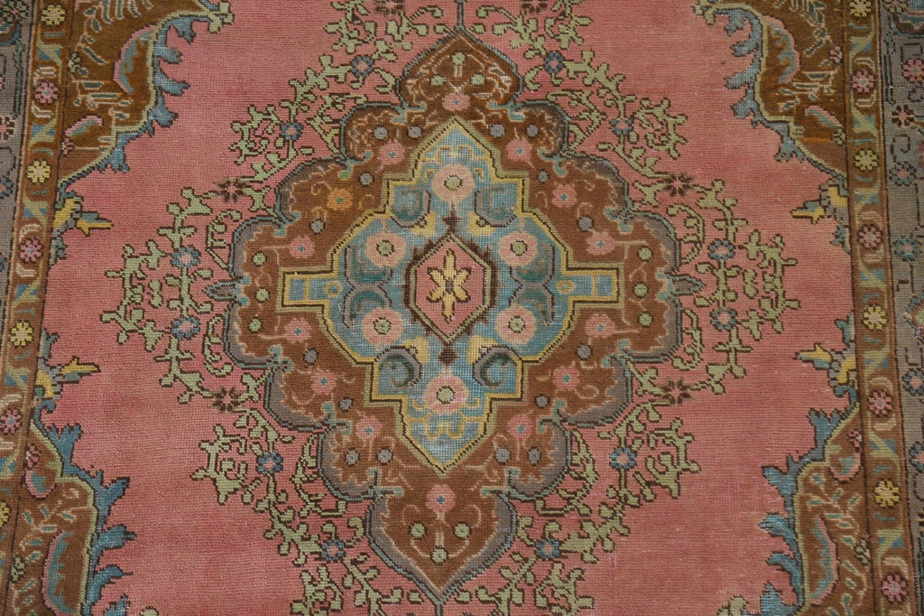 Distressed Over-Dyed Tabriz Persian Area Rug 6x10