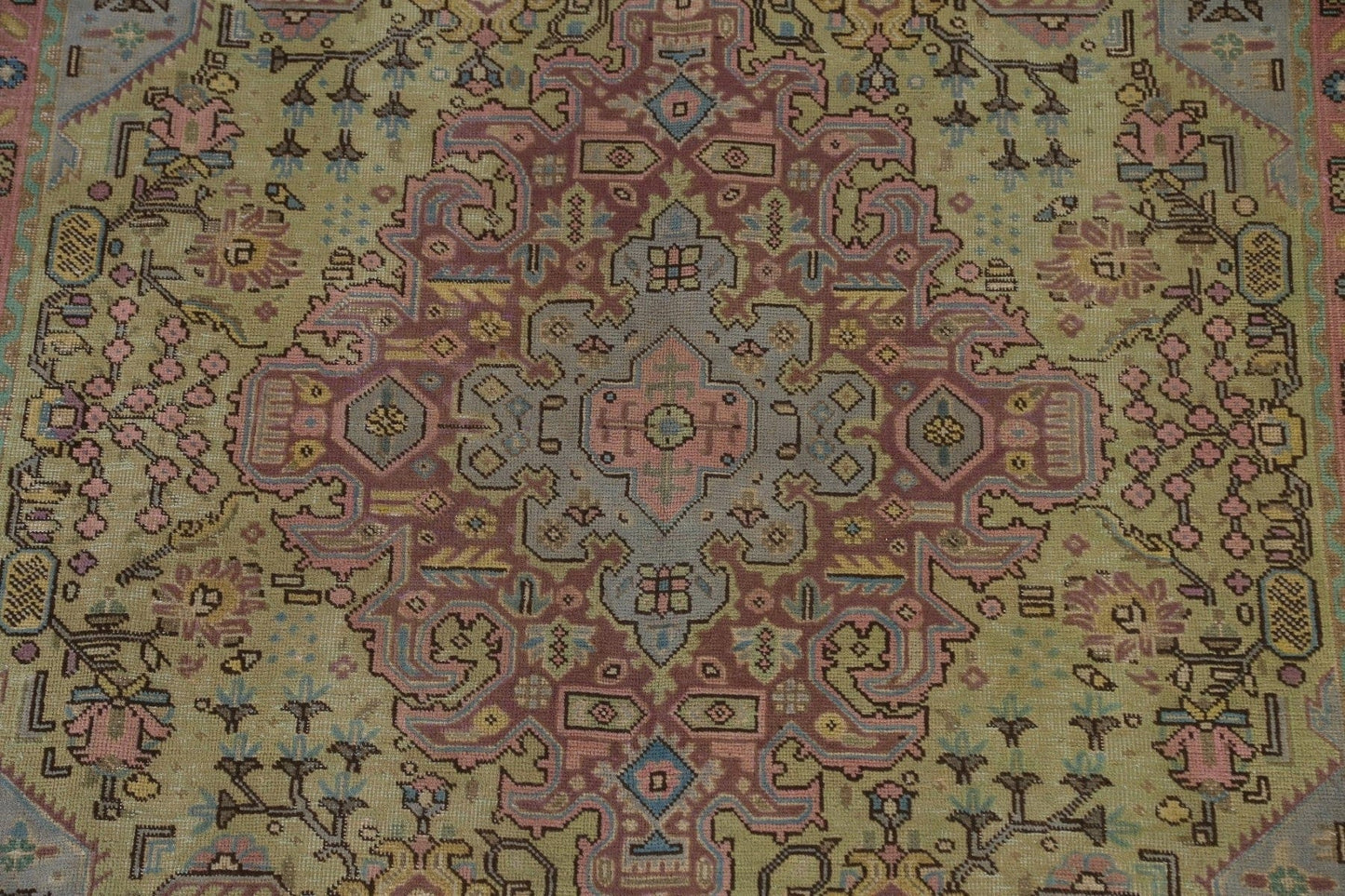 Distressed Over-Dyed Tabriz Persian Area Rug 7x10