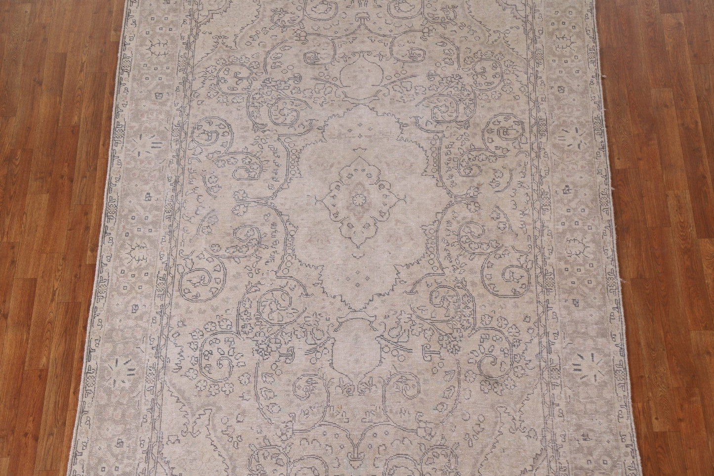 Muted Floral Wool Tabriz Persian Area Rug 6x9