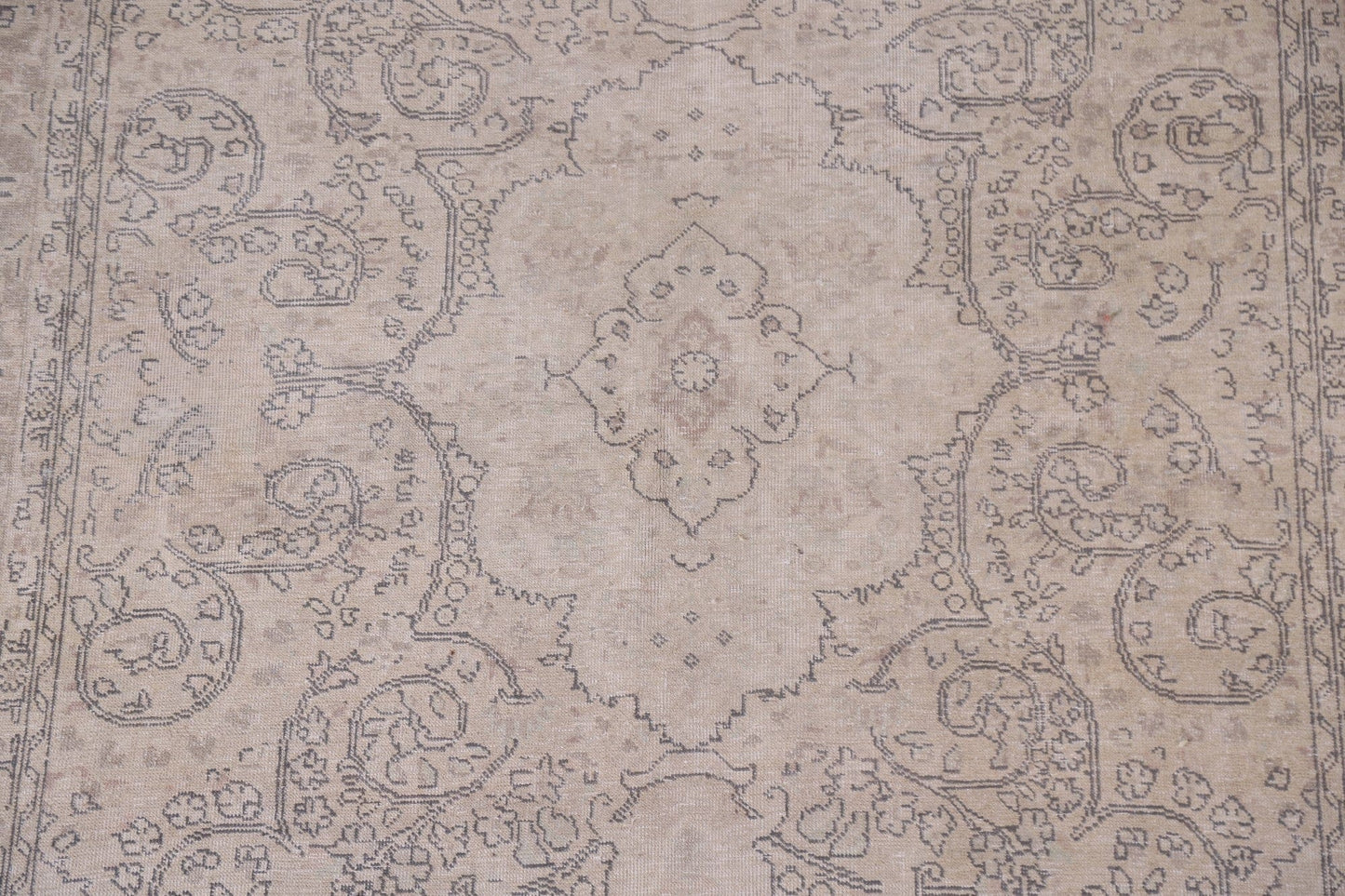 Muted Floral Wool Tabriz Persian Area Rug 6x9