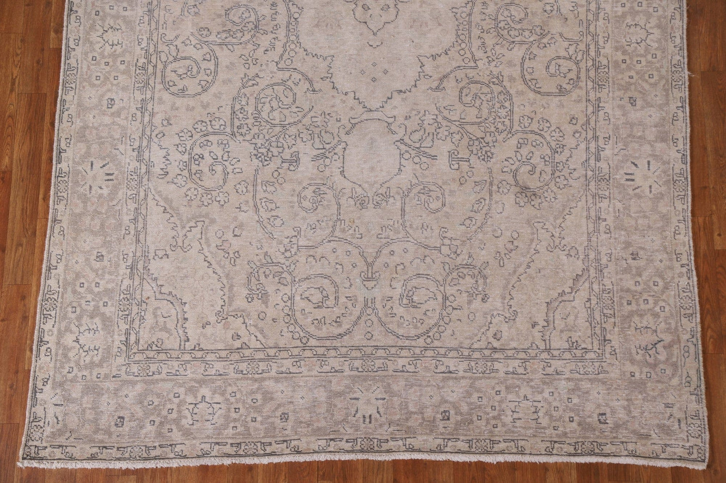 Muted Floral Wool Tabriz Persian Area Rug 6x9