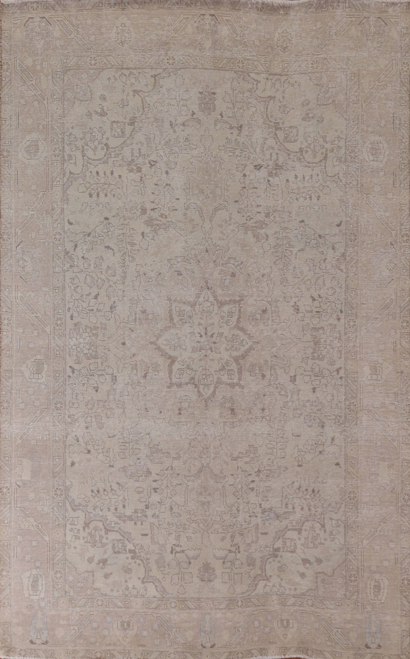 Distressed Wool Tabriz Persian Area Rug 7x10