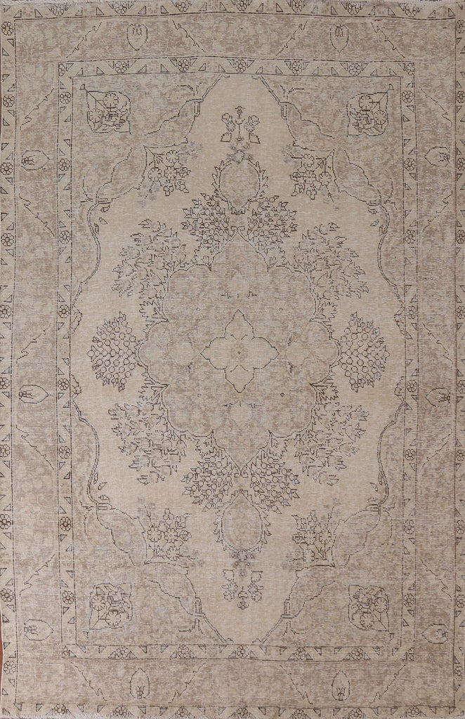 Distressed Tabriz Persian Area Rug 7x10