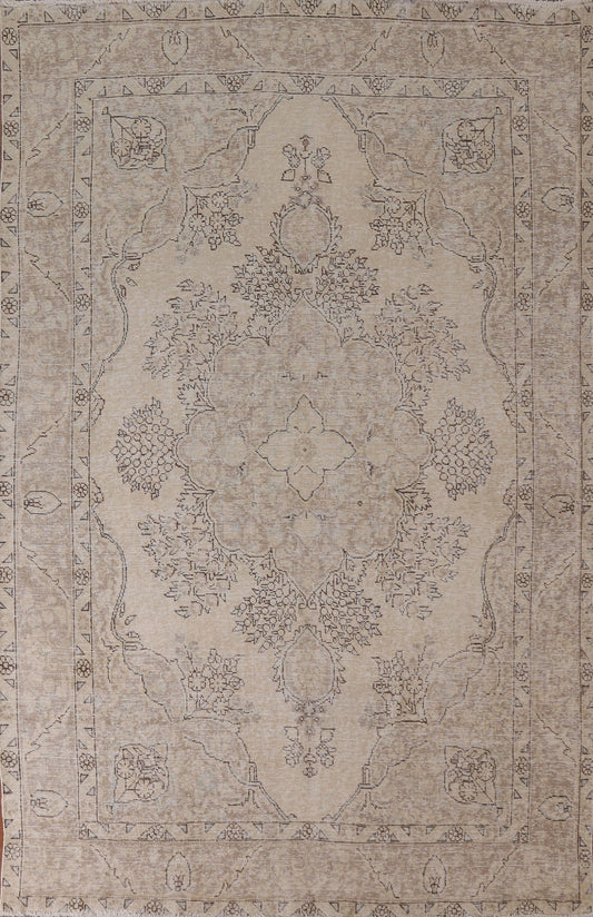 Distressed Tabriz Persian Area Rug 7x10