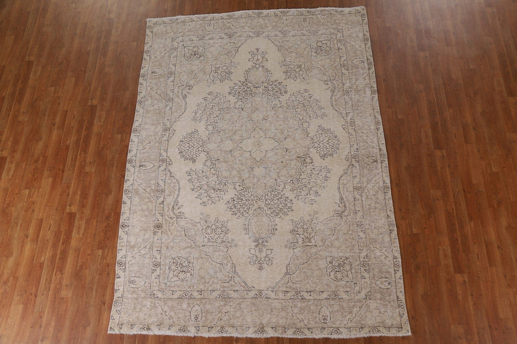 Distressed Tabriz Persian Area Rug 7x10