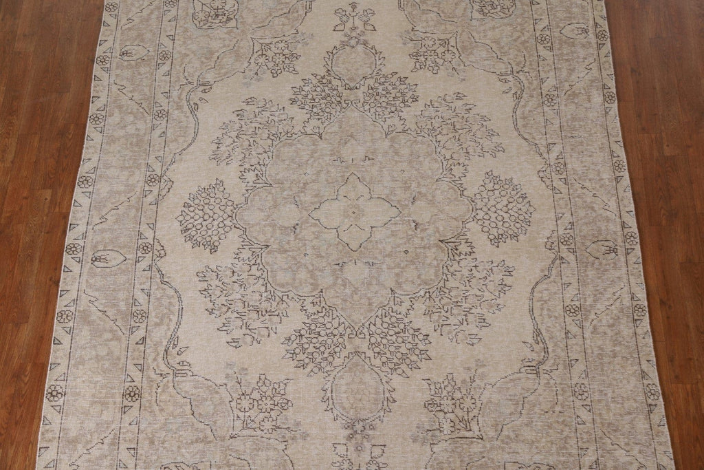 Distressed Tabriz Persian Area Rug 7x10