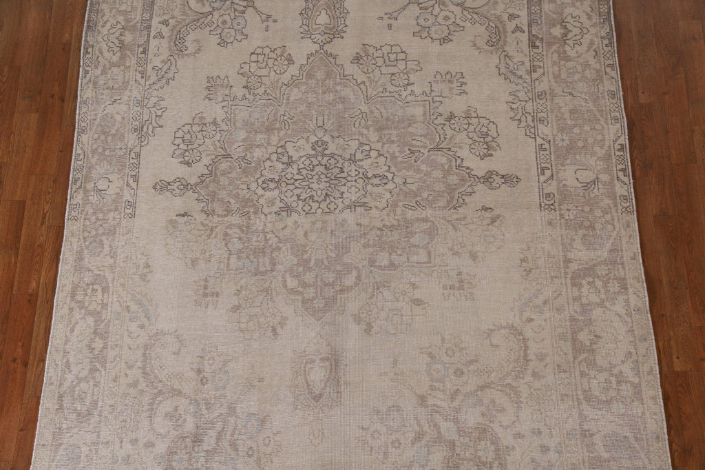 Distressed Wool Tabriz Persian Area Rug 6x10