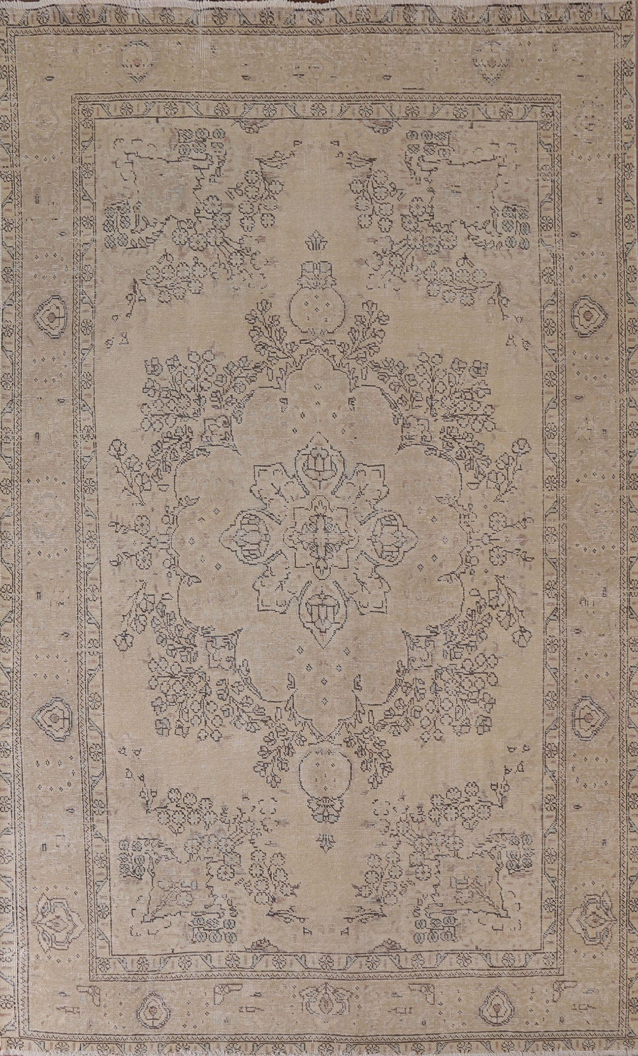 Distressed Tabriz Persian Area Rug 7x10