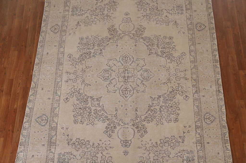 Distressed Tabriz Persian Area Rug 7x10