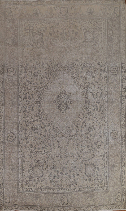 Distressed Tabriz Persian Area Rug 7x10