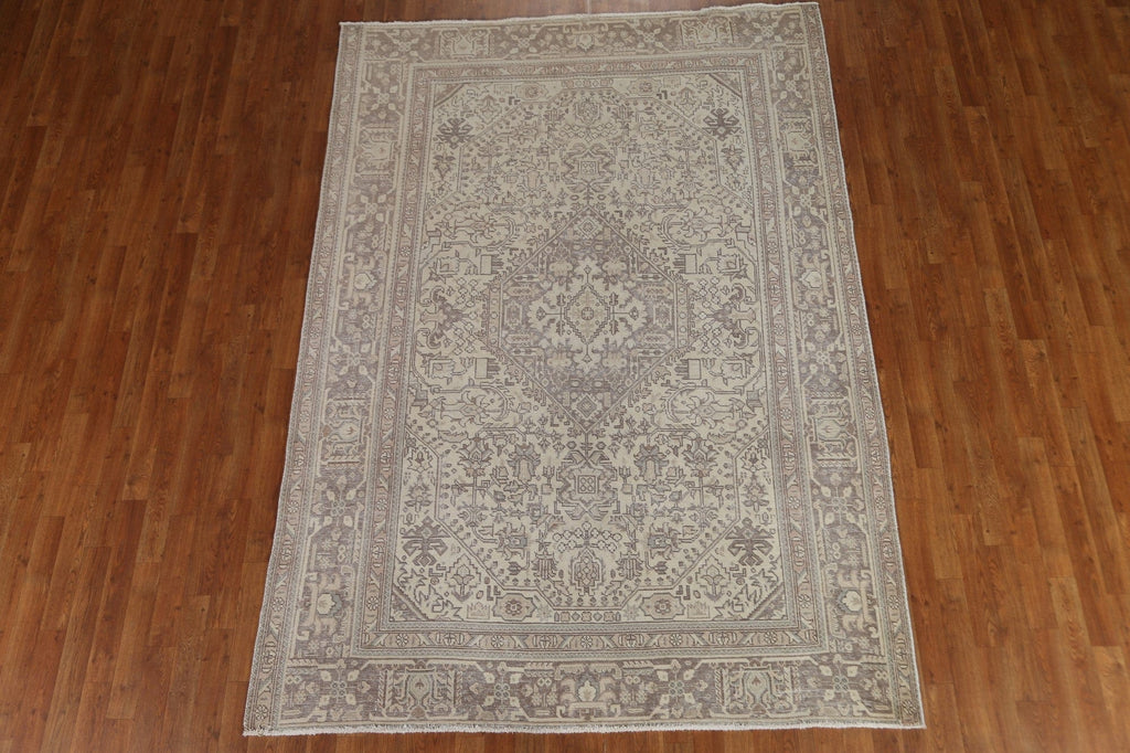 Distressed Tabriz Persian Area Rug 6x9