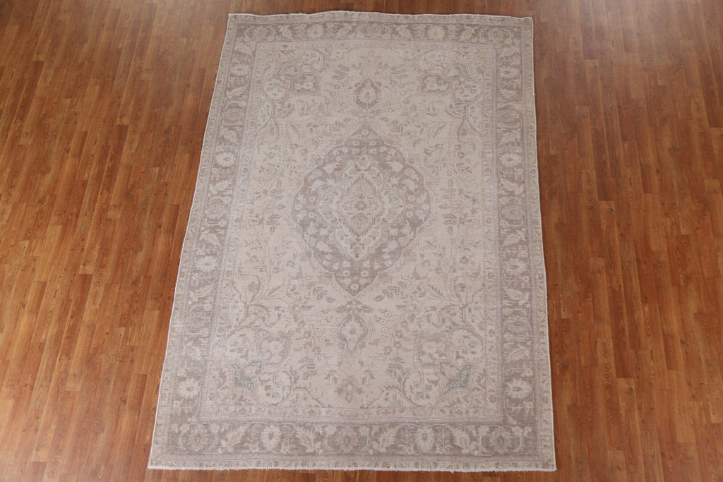 Distressed Tabriz Persian Area Rug 6x9