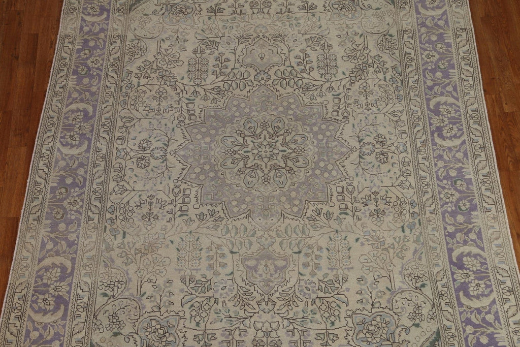 Distressed Tabriz Persian Area Rug 7x9