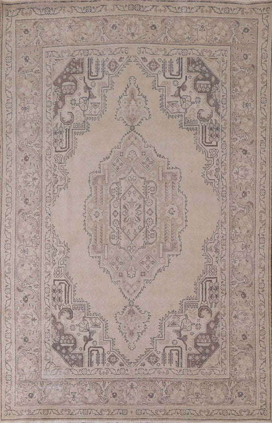 Distressed Tabriz Persian Area Rug 7x10