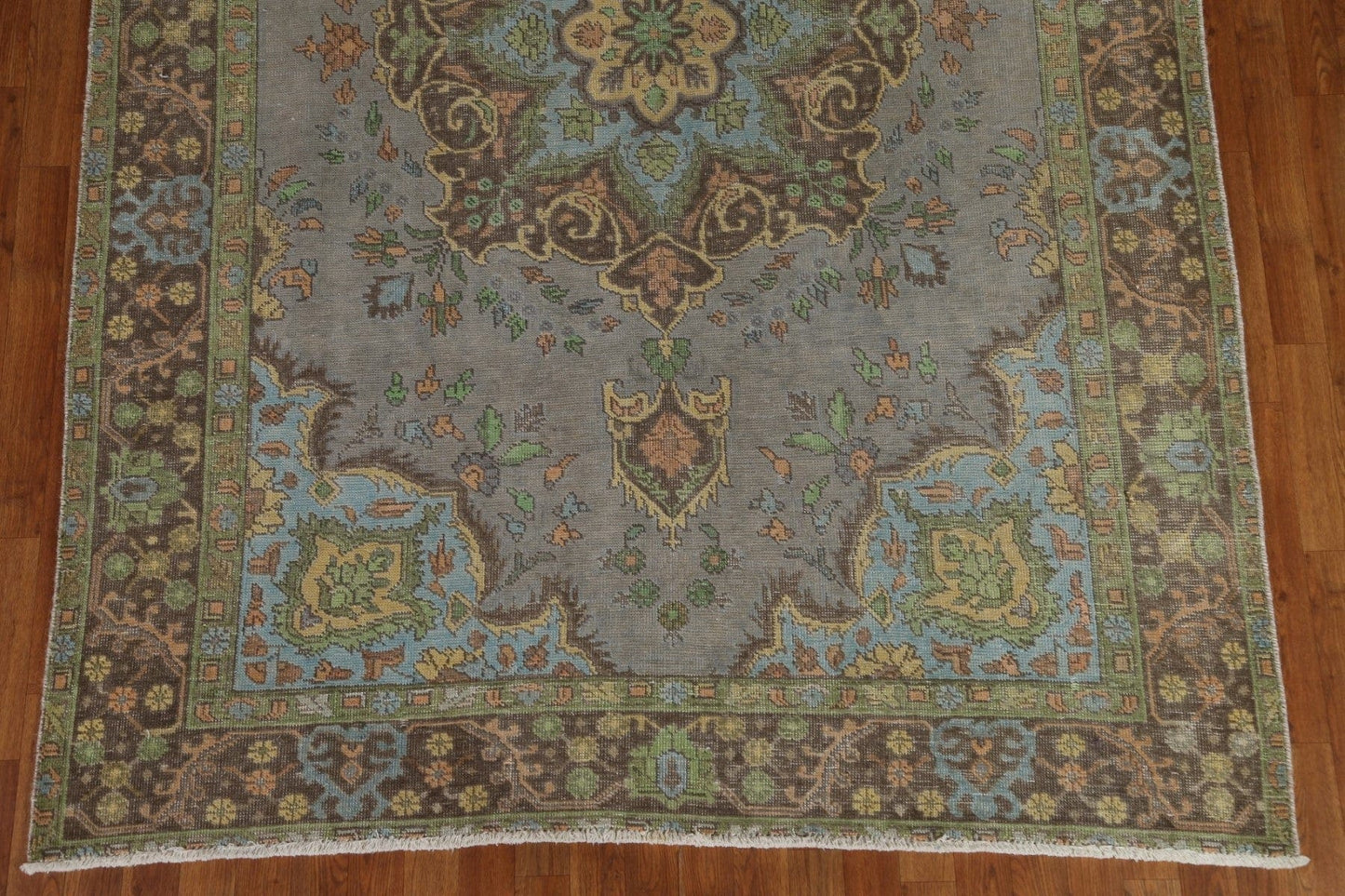 Distressed Over-Dyed Tabriz Persian Area Rug 6x9