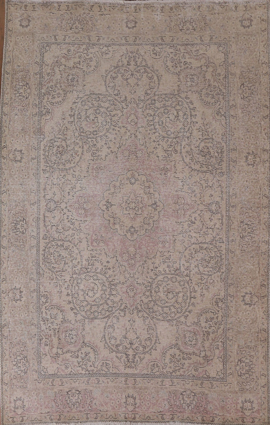 Distressed Tabriz Persian Area Rug 7x10