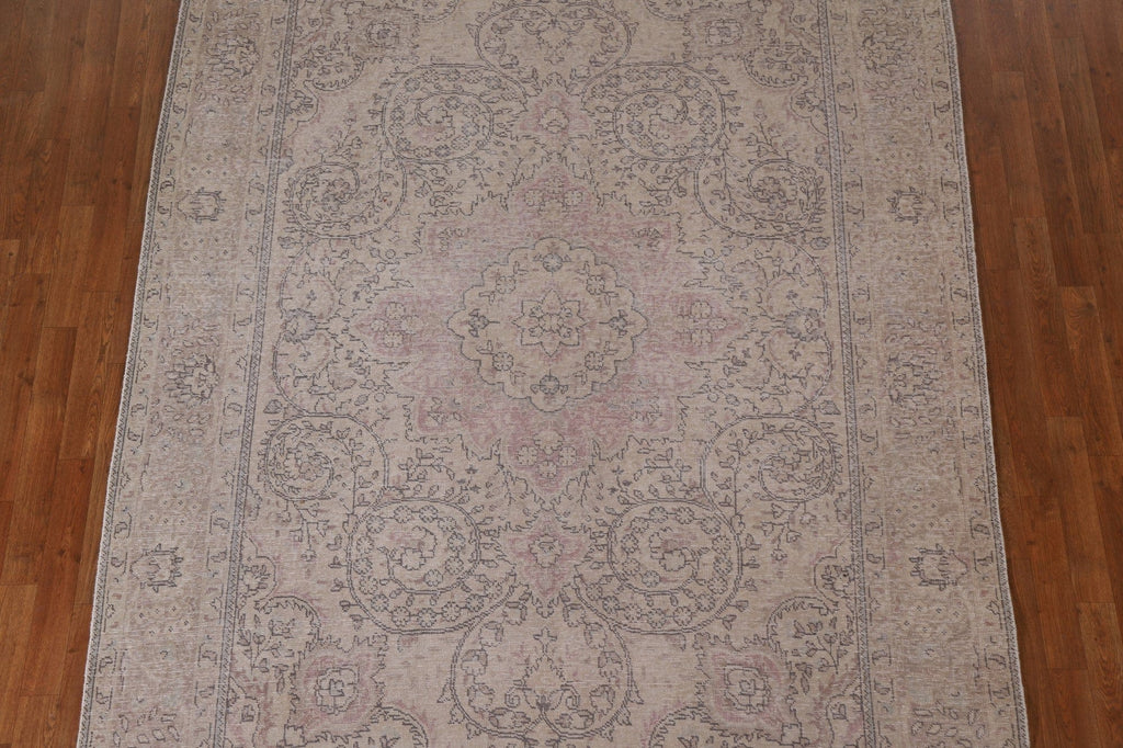 Distressed Tabriz Persian Area Rug 7x10