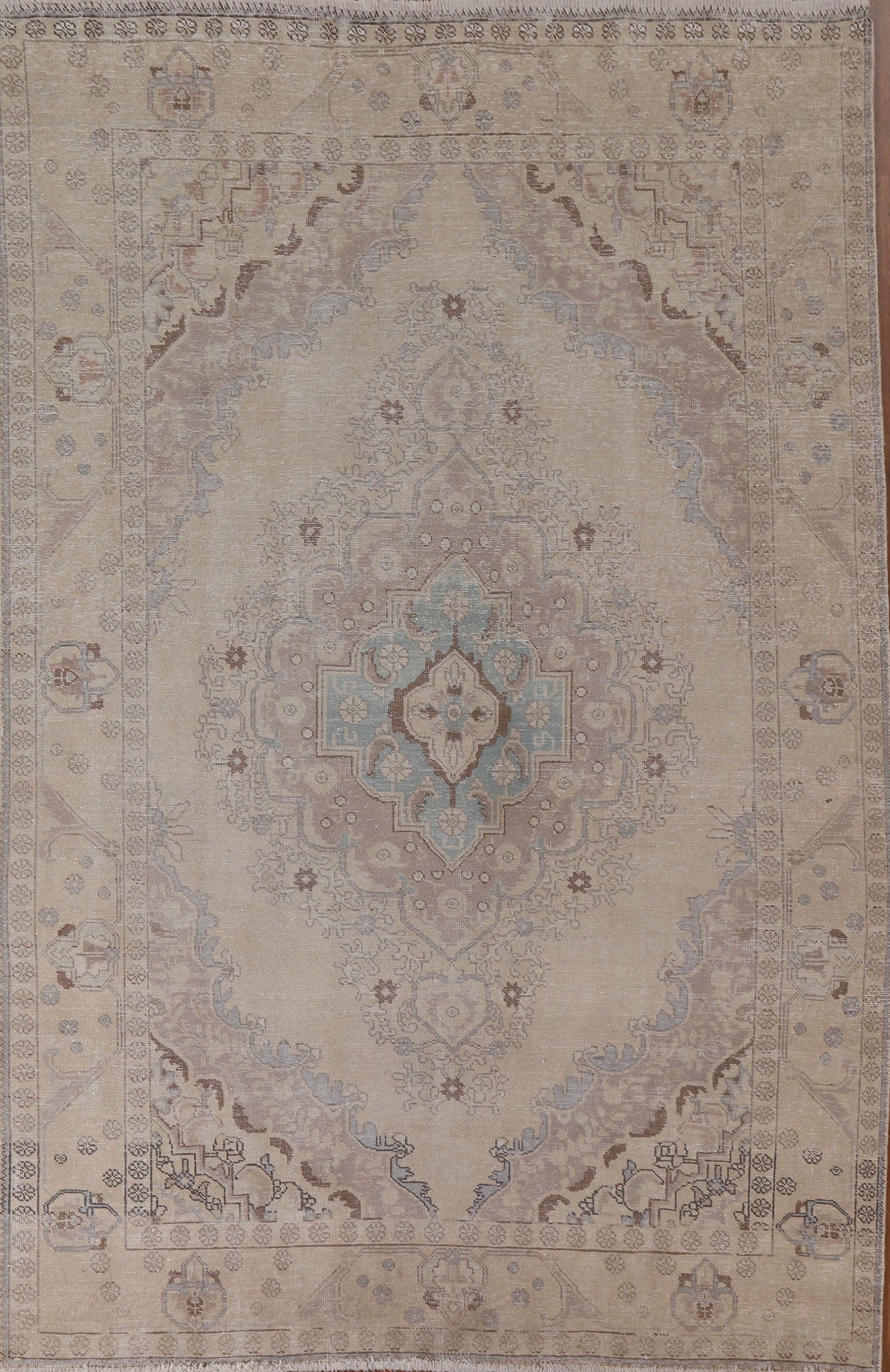 Distressed Tabriz Persian Area Rug 7x9