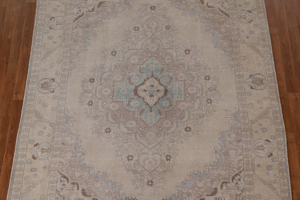 Distressed Tabriz Persian Area Rug 7x9