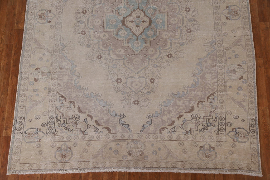 Distressed Tabriz Persian Area Rug 7x9