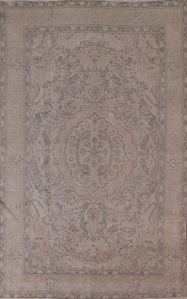 Distressed Tabriz Persian Area Rug 7x10