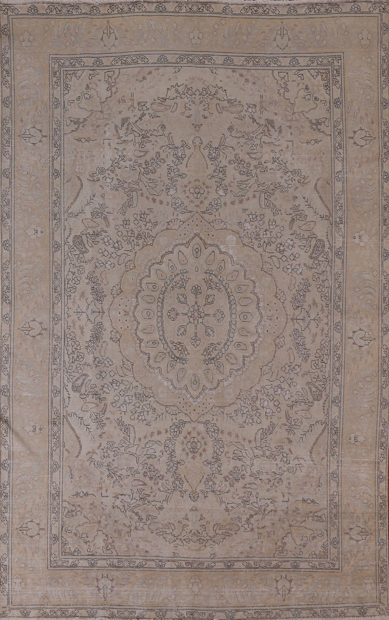 Distressed Tabriz Persian Area Rug 7x10