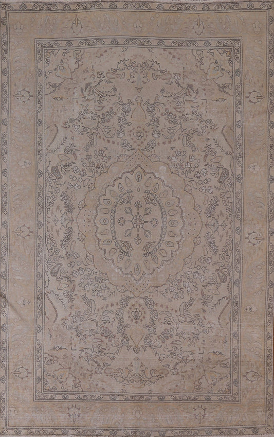 Distressed Tabriz Persian Area Rug 7x10