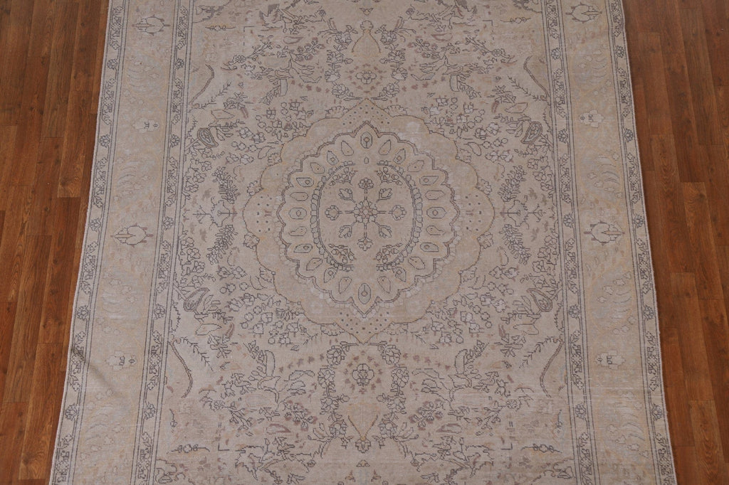 Distressed Tabriz Persian Area Rug 7x10