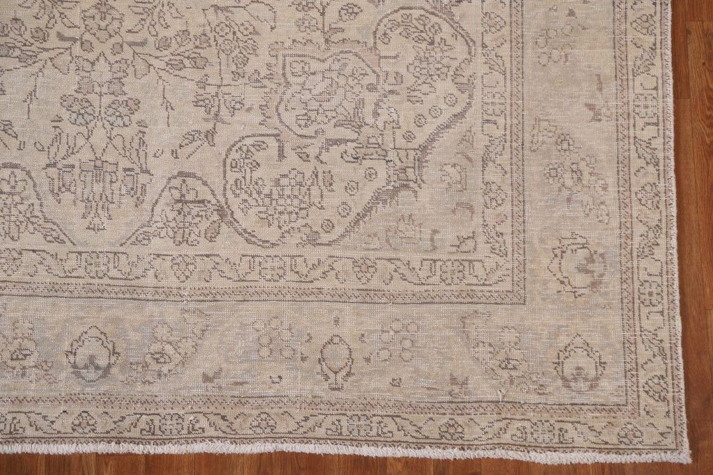 Distressed Muted Tabriz Persian Area Rug 6x9