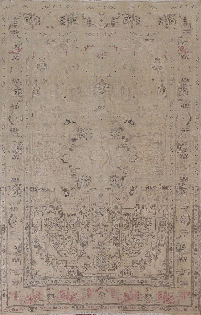 Distressed Tabriz Persian Area Rug 7x10