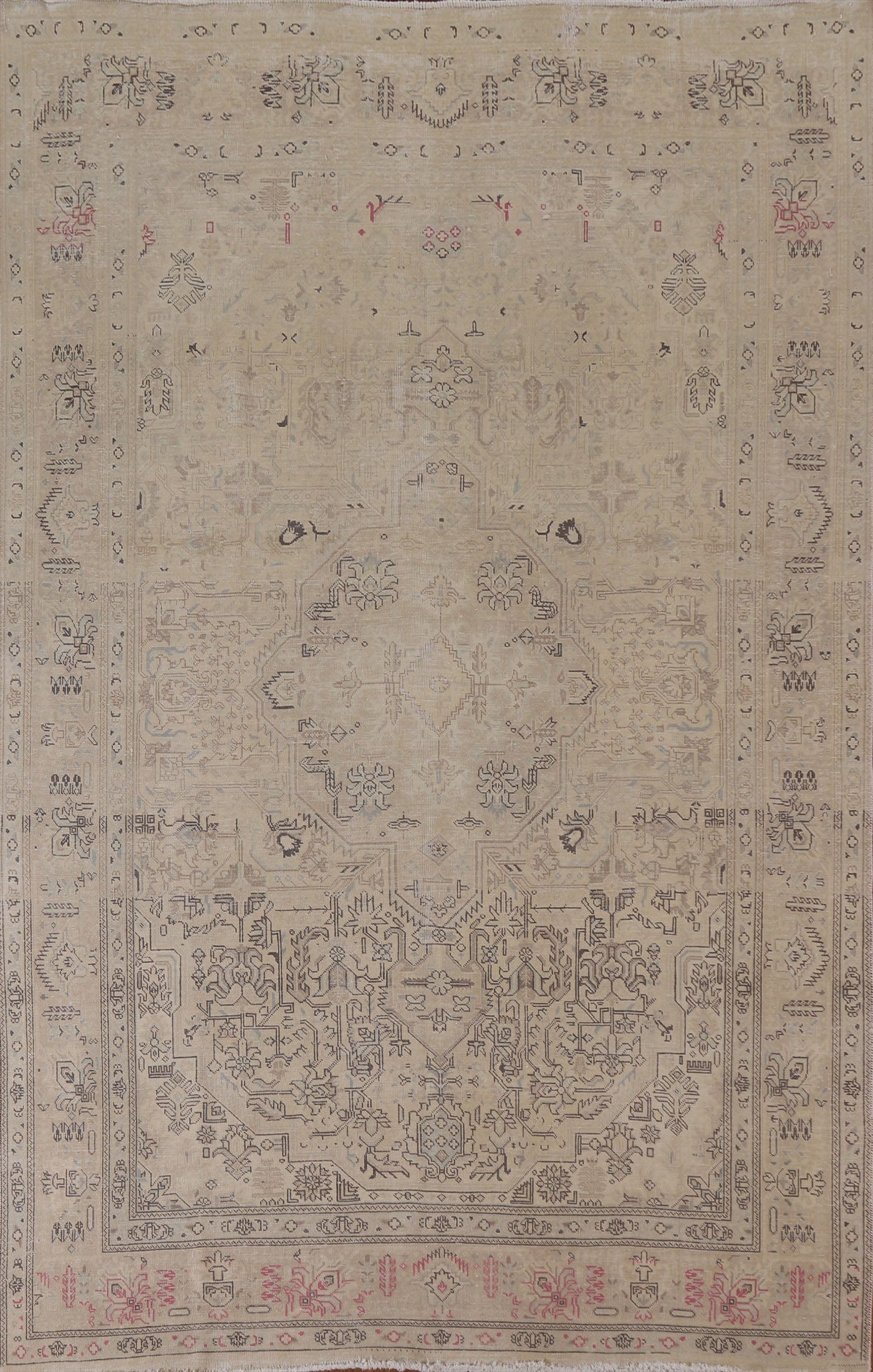 Distressed Tabriz Persian Area Rug 7x10