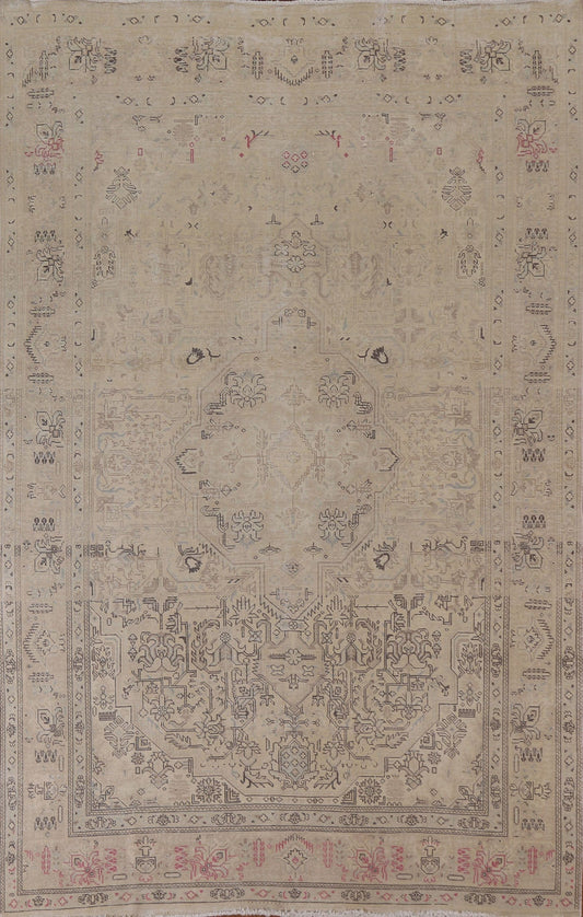 Distressed Tabriz Persian Area Rug 7x10