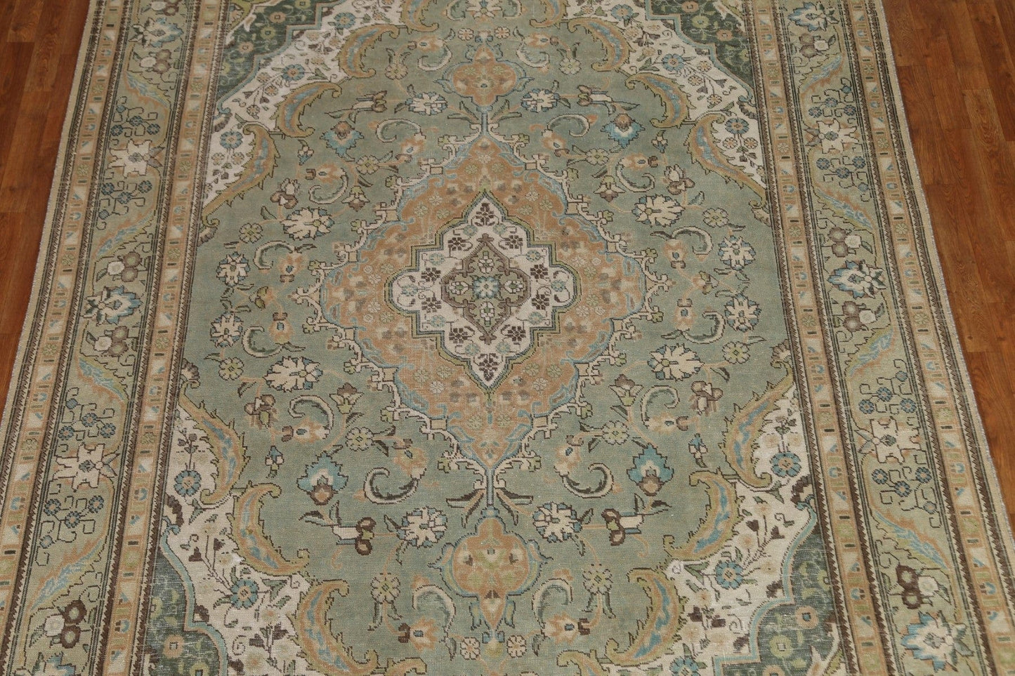 Distressed Over-Dye Tabriz Persian Area Rug 8x11