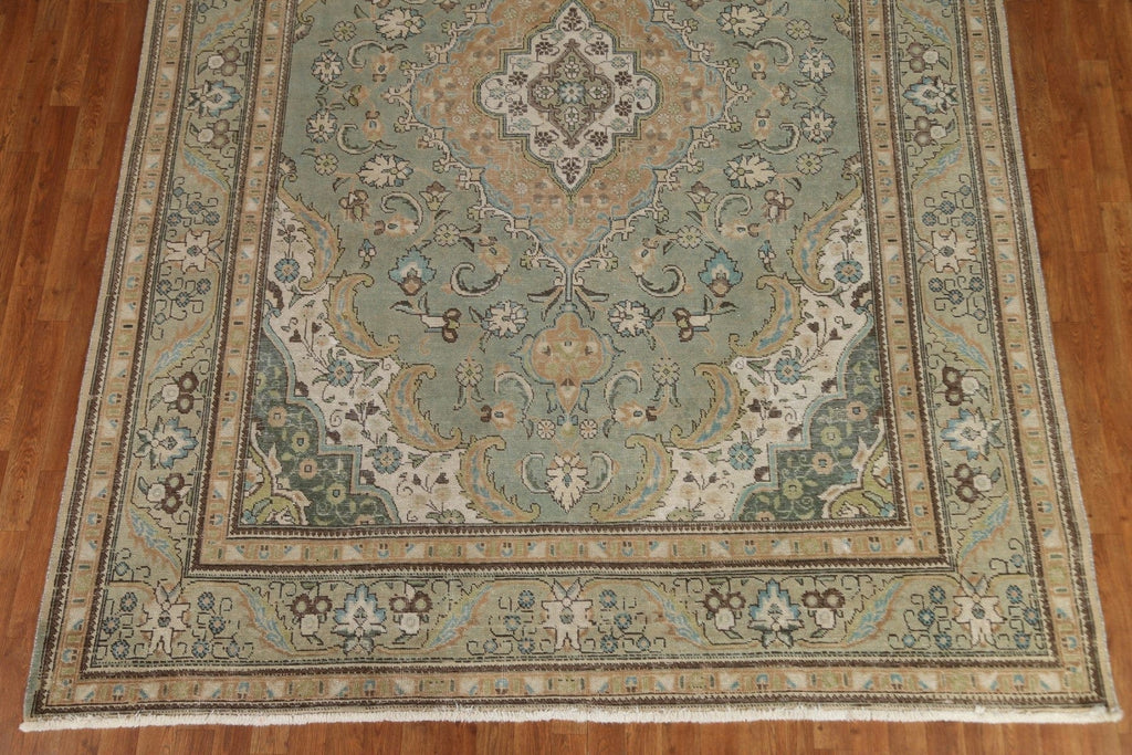 Distressed Over-Dye Tabriz Persian Area Rug 8x11