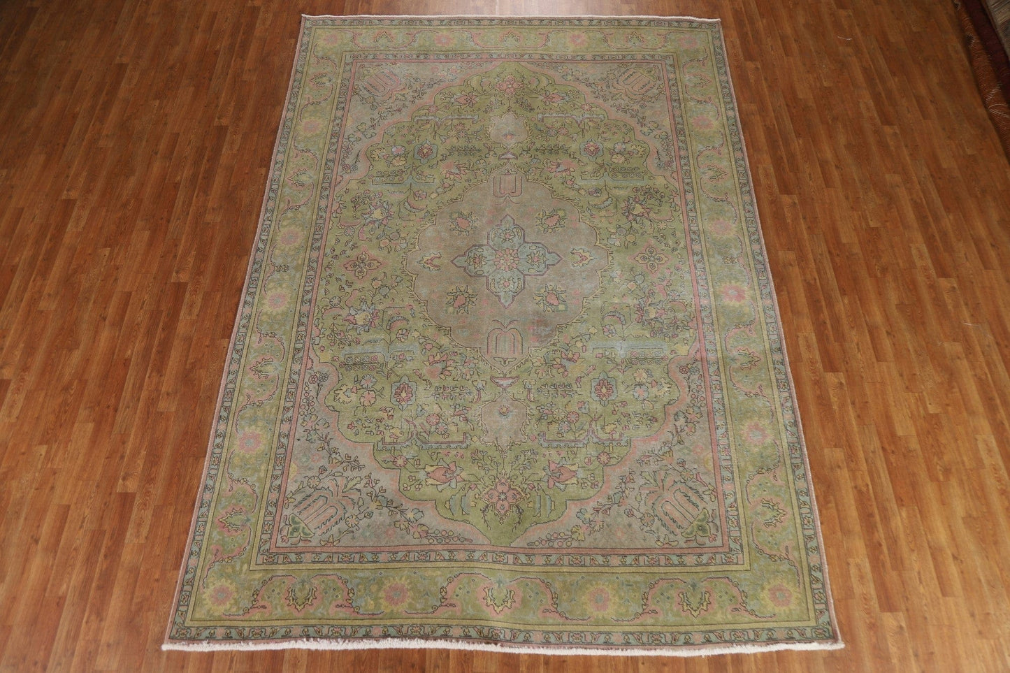 Distressed Over-Dye Tabriz Persian Area Rug 8x11