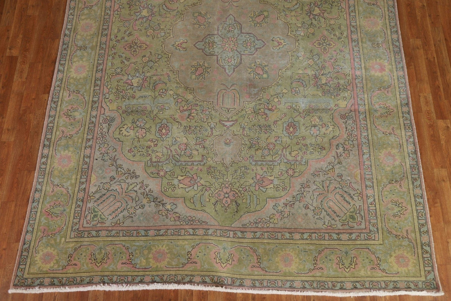 Distressed Over-Dye Tabriz Persian Area Rug 8x11