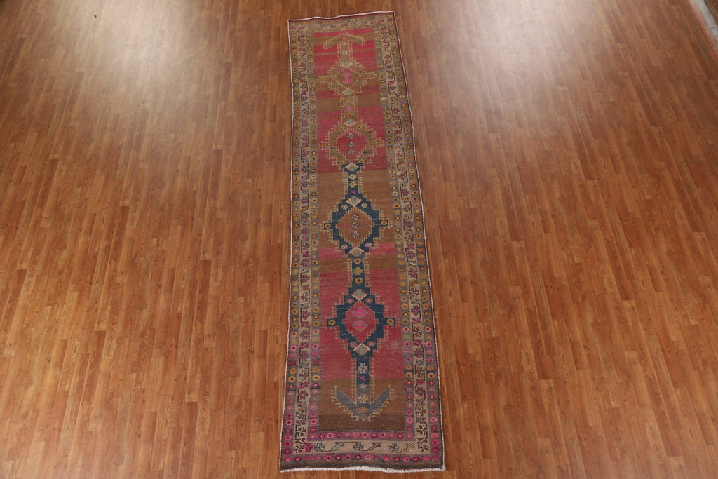 Distressed Ardebil Persian Runner Rug 3x13