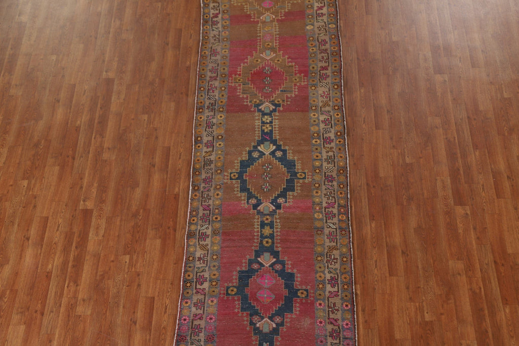 Distressed Ardebil Persian Runner Rug 3x13