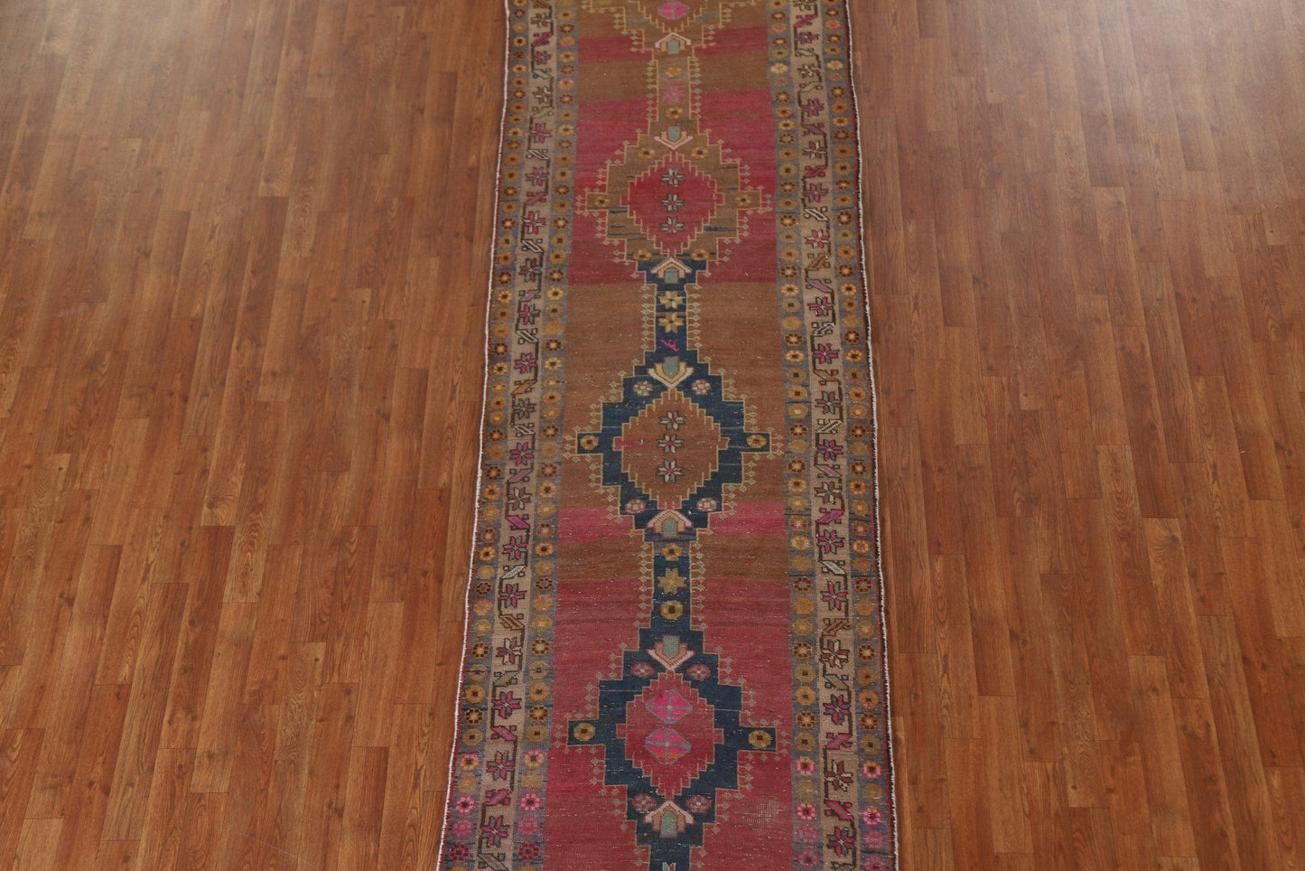 Distressed Ardebil Persian Runner Rug 3x13