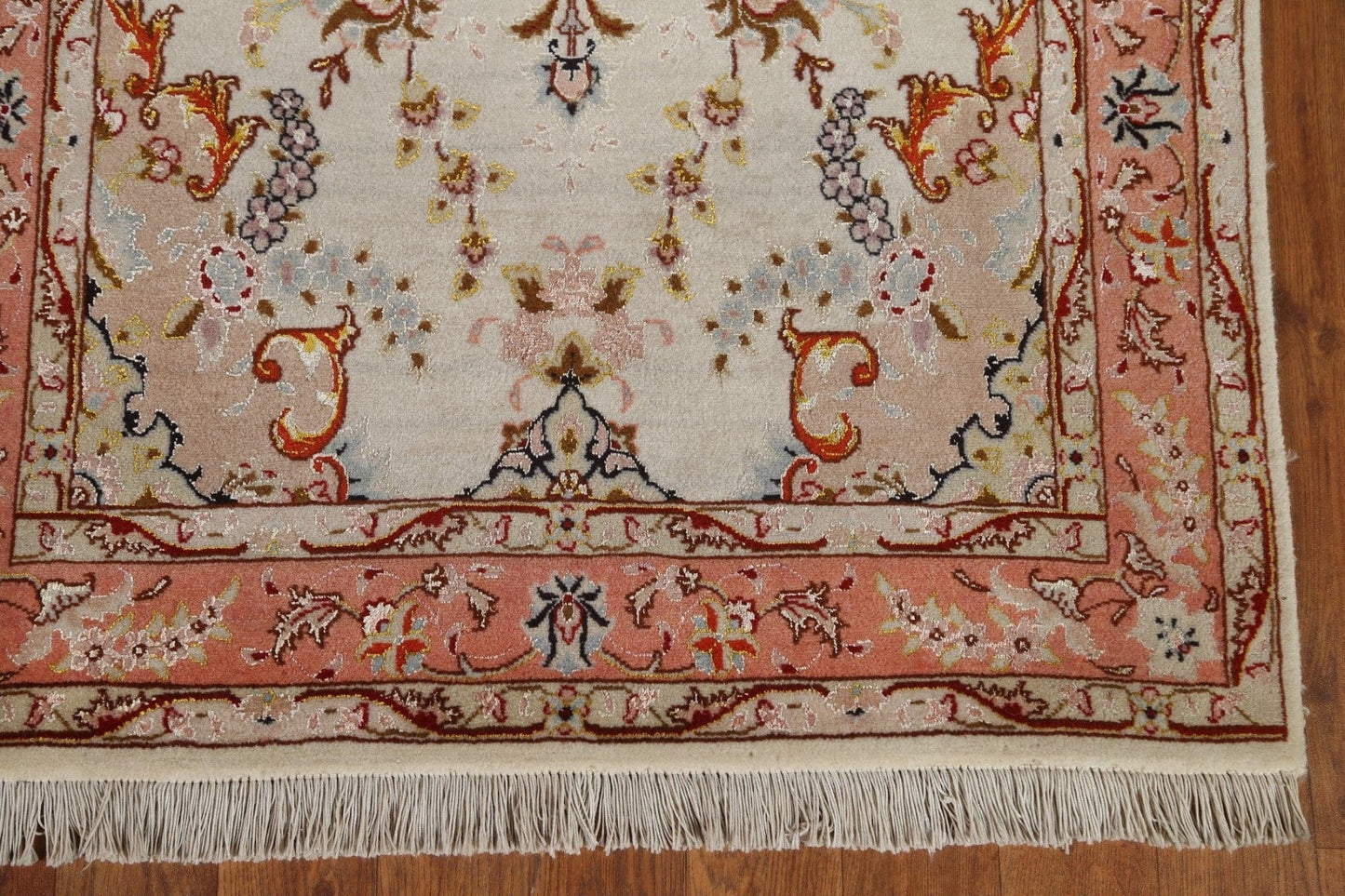 Wool & Silk Tabriz Persian Runner Rug 3x10