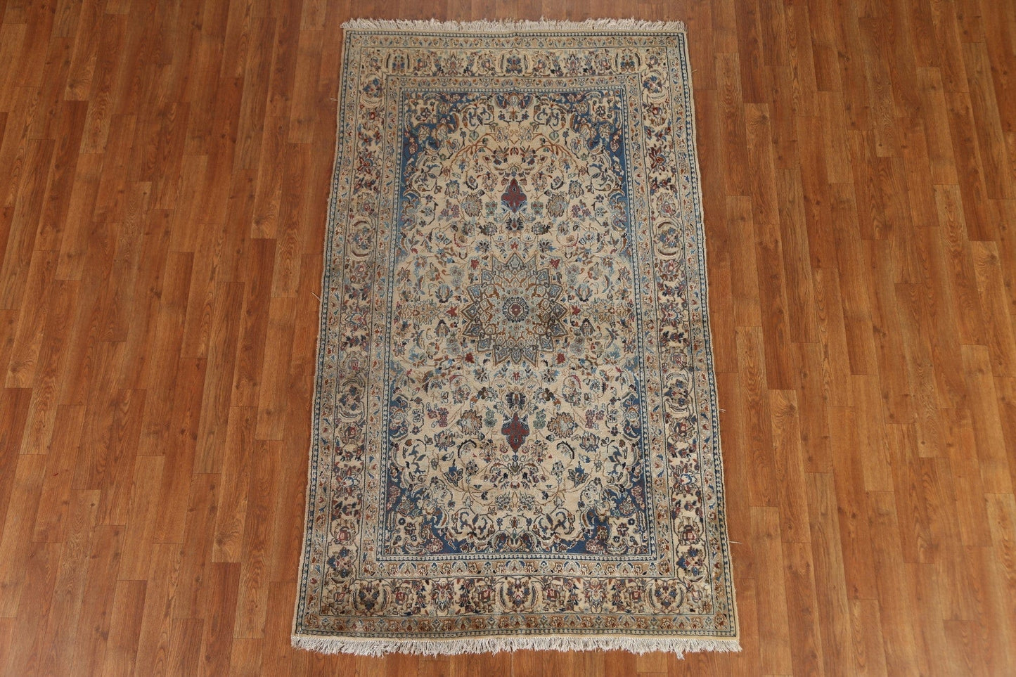 Antique Wool Nain Persian Area Rug 4x7