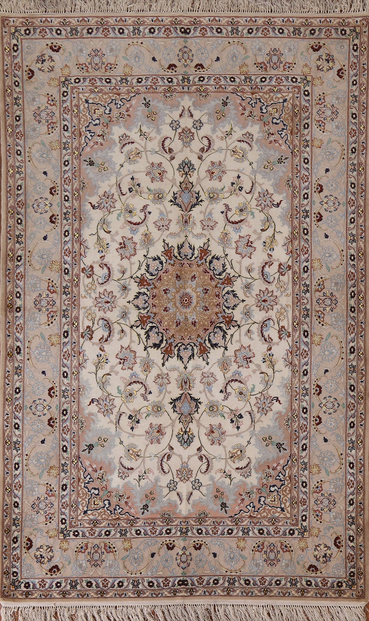 Wool & Silk Isfahan Persian Area Rug 5x8