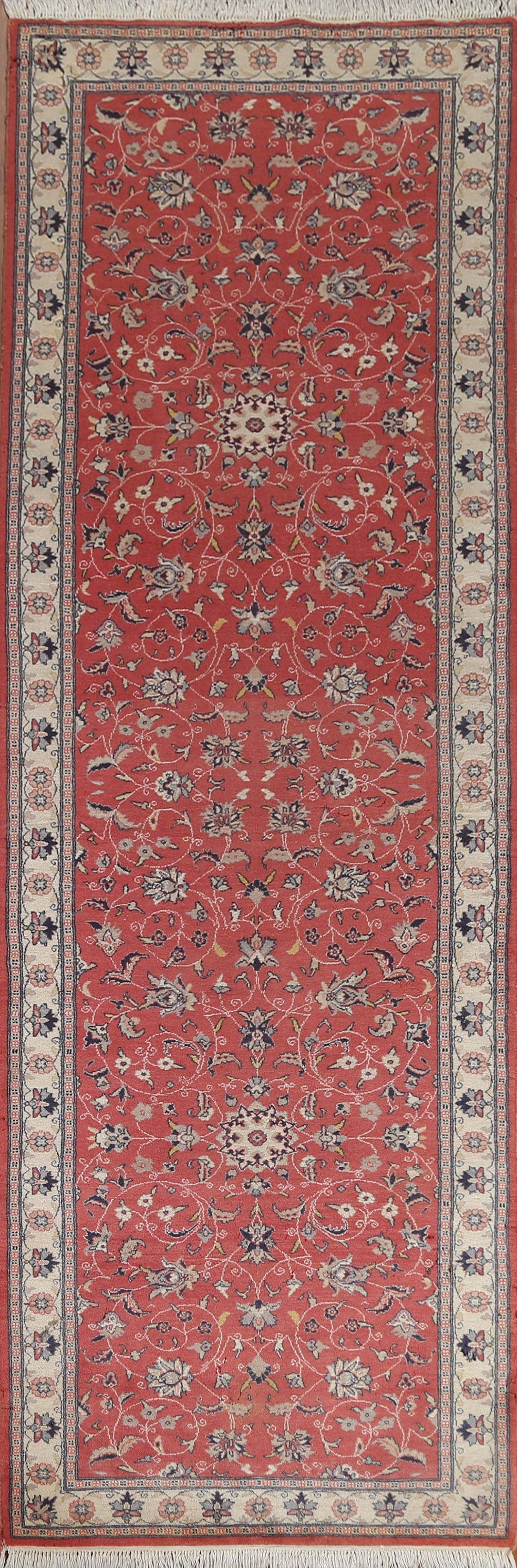 Vintage Floral Kashan Runner Rug 3x10