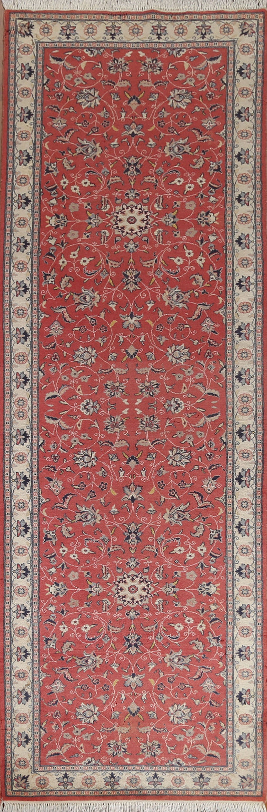 Vintage Floral Kashan Runner Rug 3x10