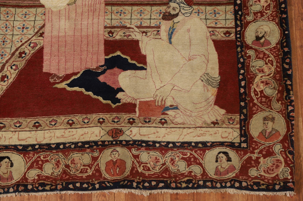 Pre-1900 Antique Vegetable Dye Isfahan Persian Rug 4x7
