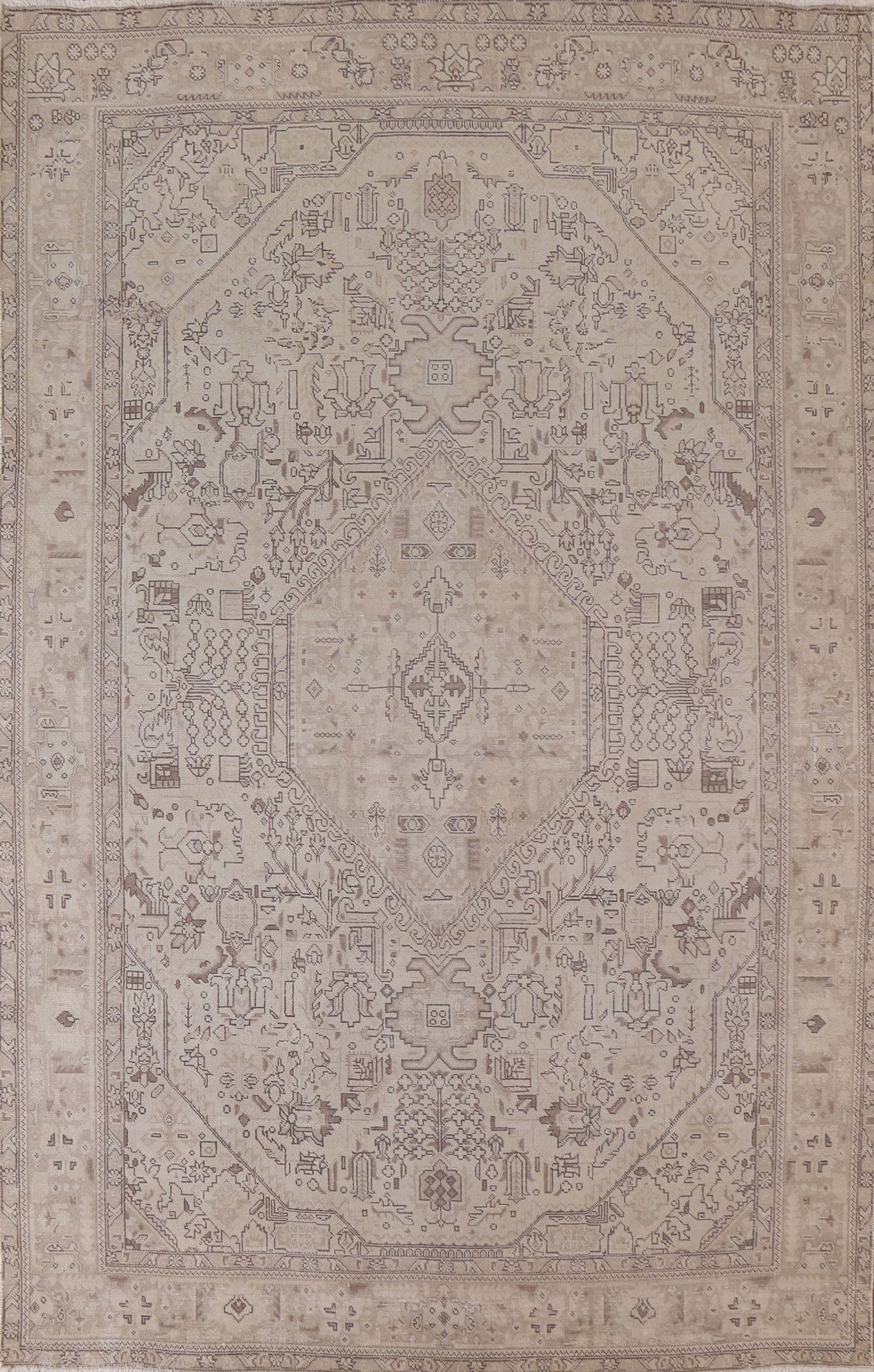 Distressed Tabriz Persian Area Rug 7x10