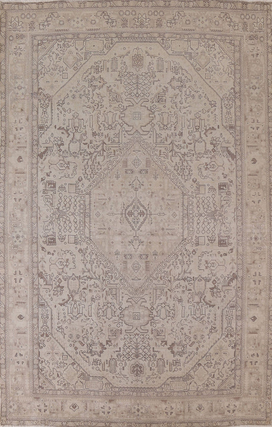 Distressed Tabriz Persian Area Rug 7x10