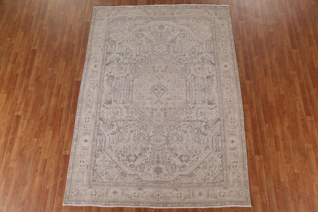 Distressed Tabriz Persian Area Rug 7x10