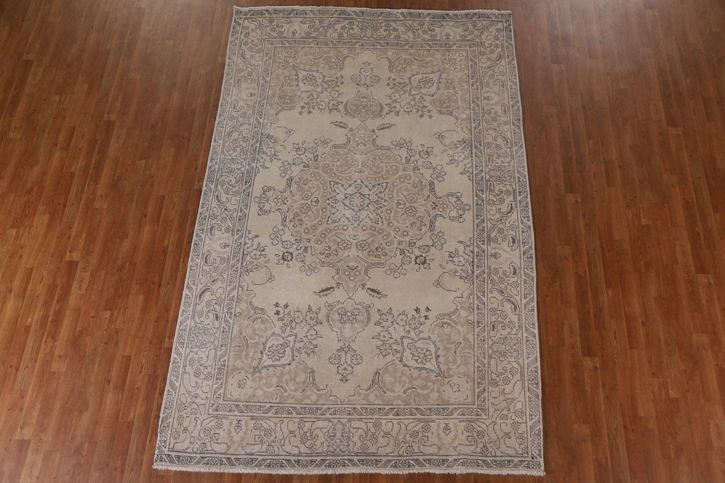 Distressed Tabriz Persian Area Rug 6x10